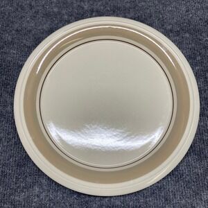 Westminster Grey Mist Dinner Plate Beige Tan Brown Rim Japan Stoneware 10.25in
